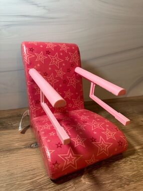 American Girl Treat Seat Pink Star Chair